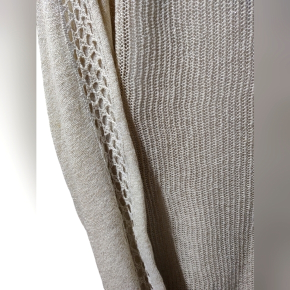 Lucky Brand V-Neck Taupe/Metallic Sweater Lined, S/P - Picture 4 of 4